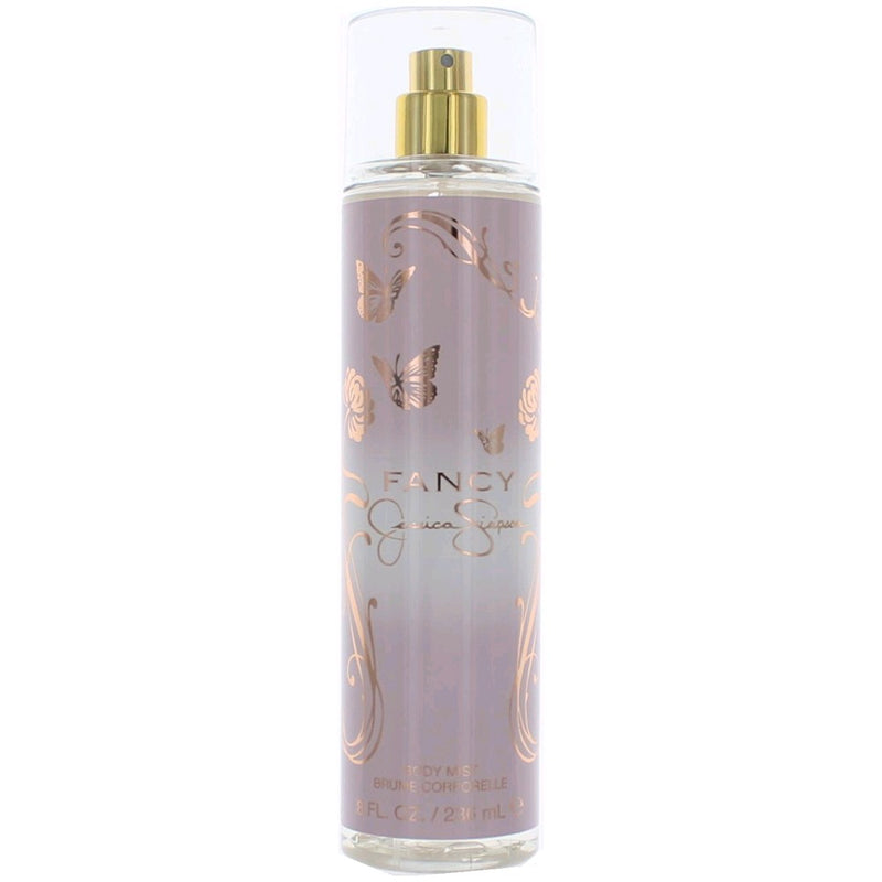 Jessica Simpson Fancy 8 oz body mist for women, featuring elegant packaging and floral fragrance details.