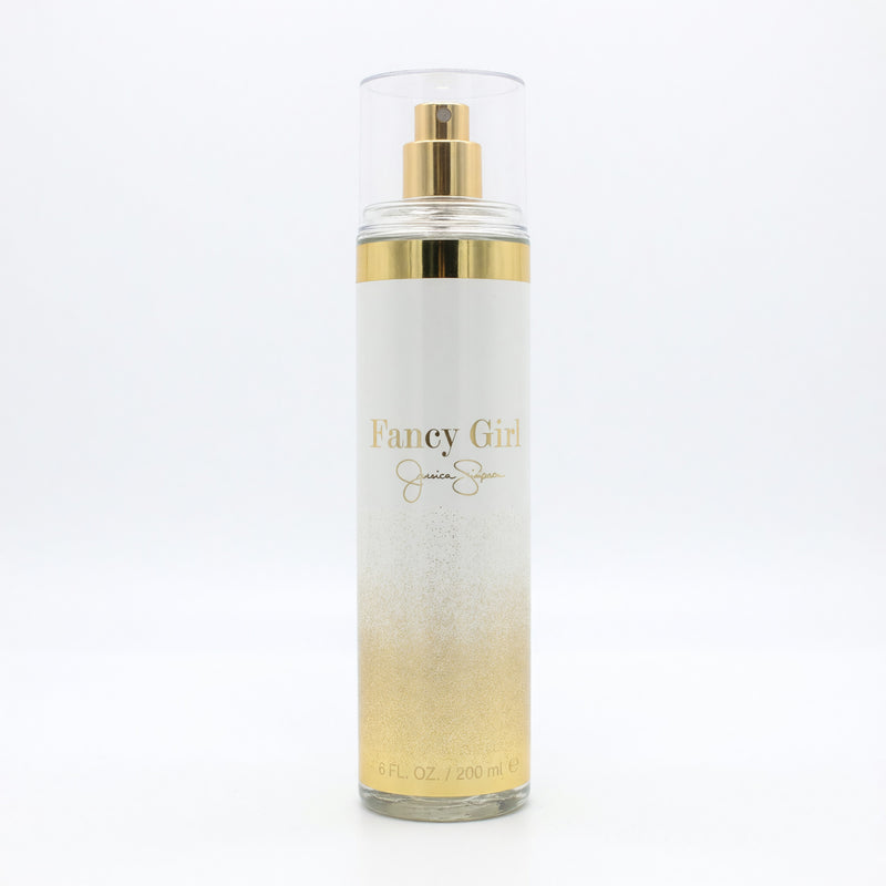 Jessica Simpson Fancy Girl 8oz body spray fragrance mist for women, featuring floral and fruity scent in a sleek bottle.