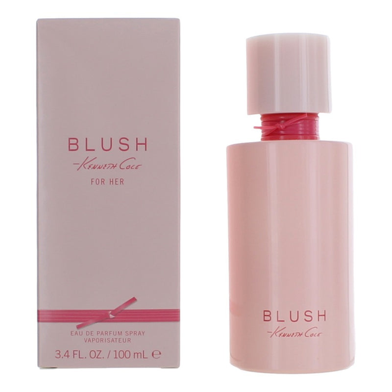 Kenneth Cole Blush women’s 3.4oz EDP spray bottle, elegant fragrance with a soft, floral scent, in a stylish glass bottle.