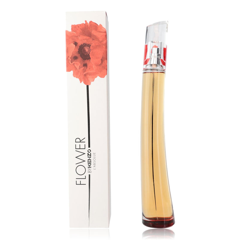 Kenzo Flower L'Absolue 3.3 oz EDP spray for women, elegant floral fragrance bottle with intricate design.