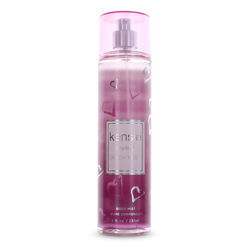 Kensie Lovely body mist for women in an 8 oz spray bottle, featuring floral and fruity fragrance notes.