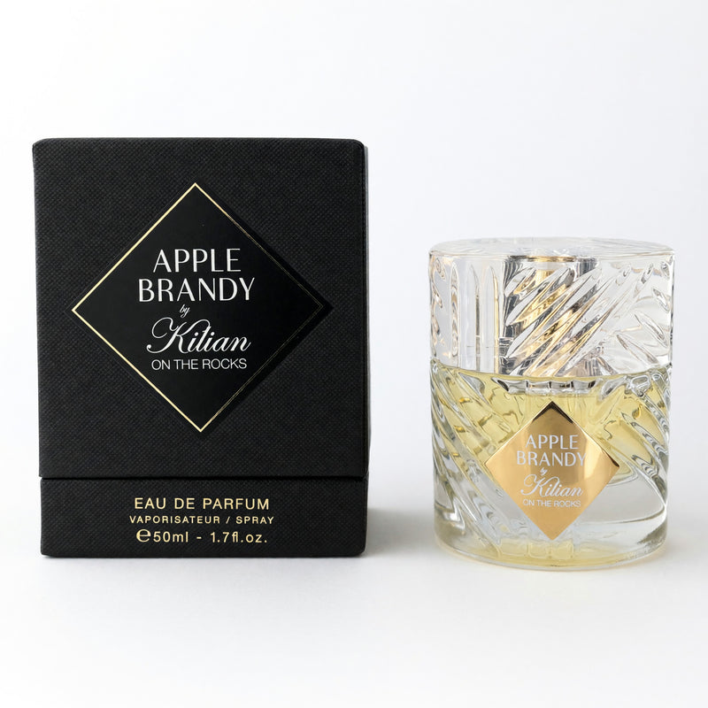Kilian Apple Brandy On The Rocks 1.7 oz unisex EDP spray bottle with elegant packaging and branding.