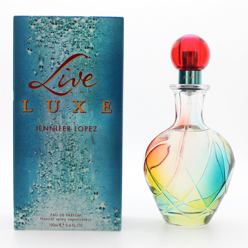 J.Lo Live Luxe 3.4 oz women's Eau de Parfum spray with elegant bottle design.