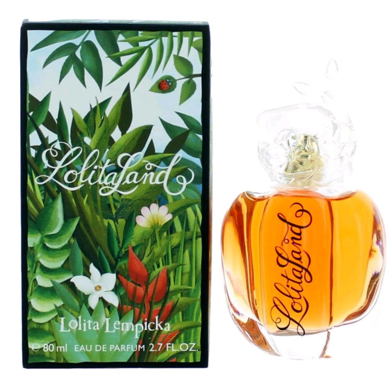 LolitaLand by Lolita Lempicka 2.7 oz EDP spray for women, elegant perfume bottle with floral design and gold accents