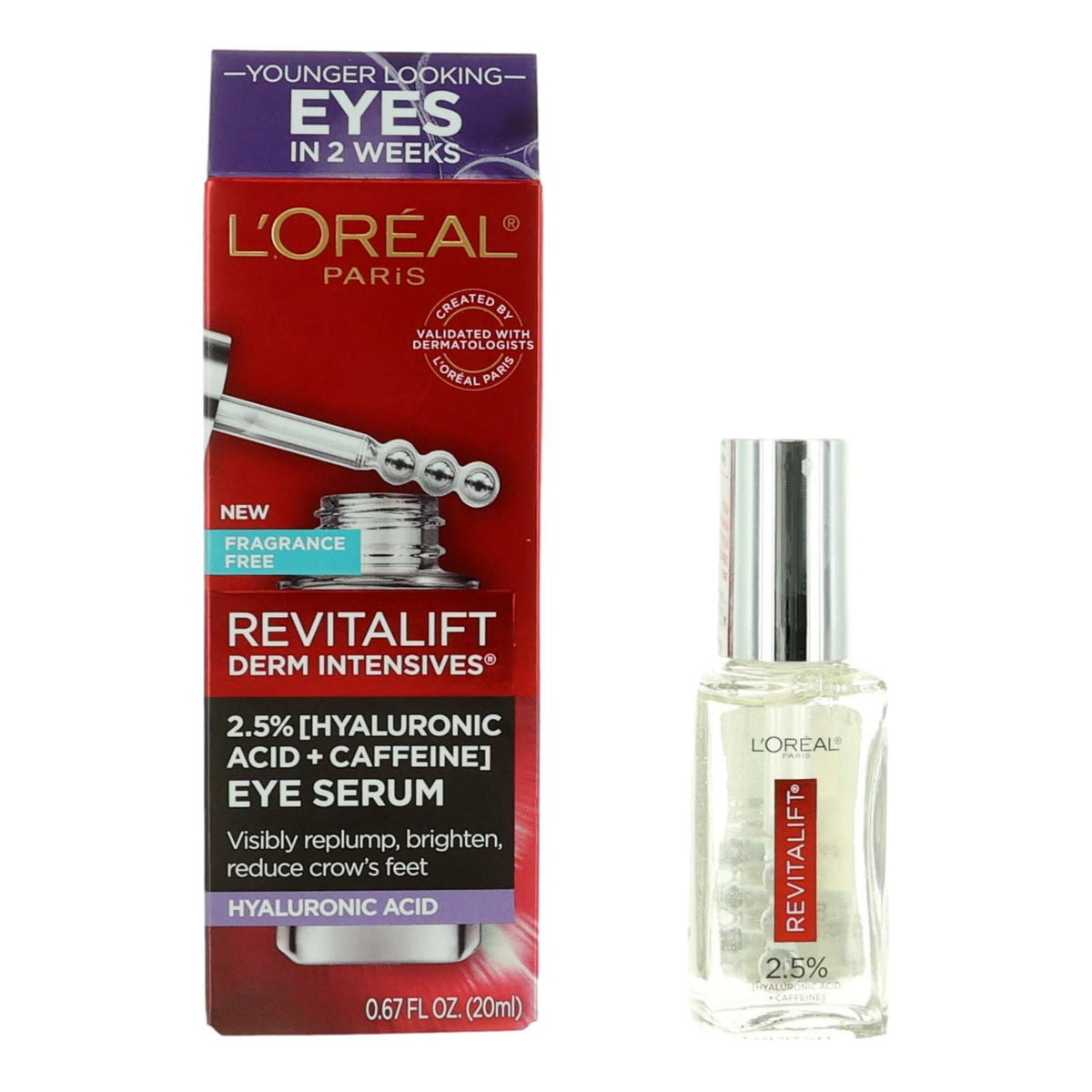 L'Oreal Revitalift Derm Intensives 0.67oz Hyaluronic Acid + Caffeine Eye Serum - Pertinacia Perfume