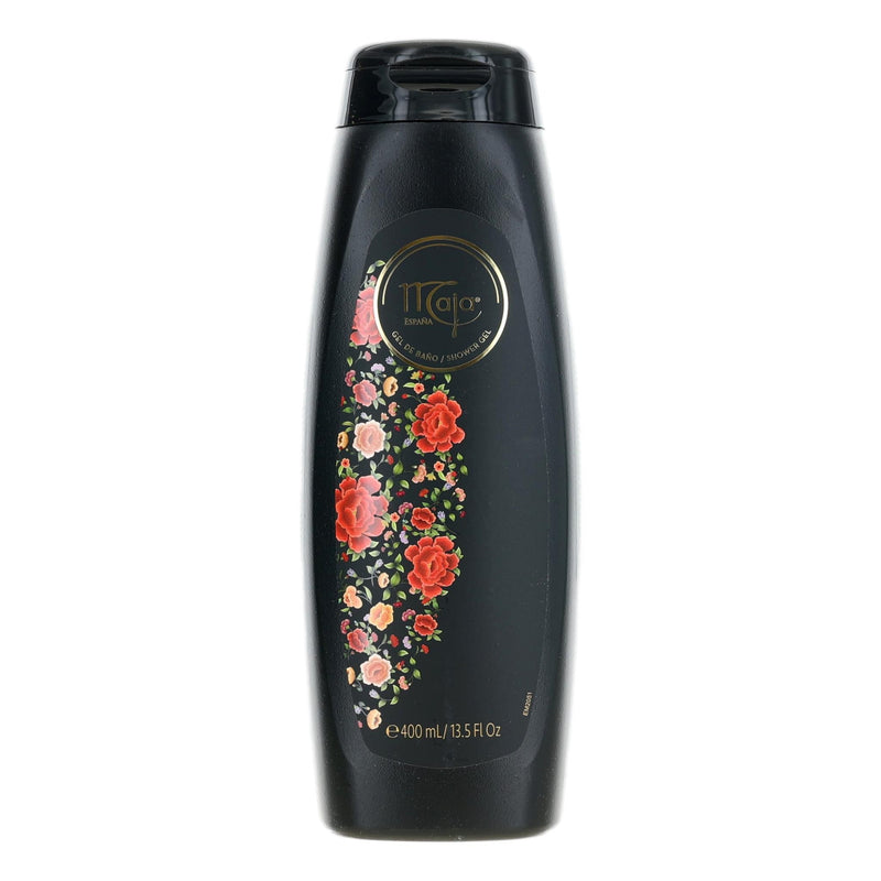 Maja by Maja 13.5 oz perfumed bath and shower gel for women, with a sleek bottle design and floral label.