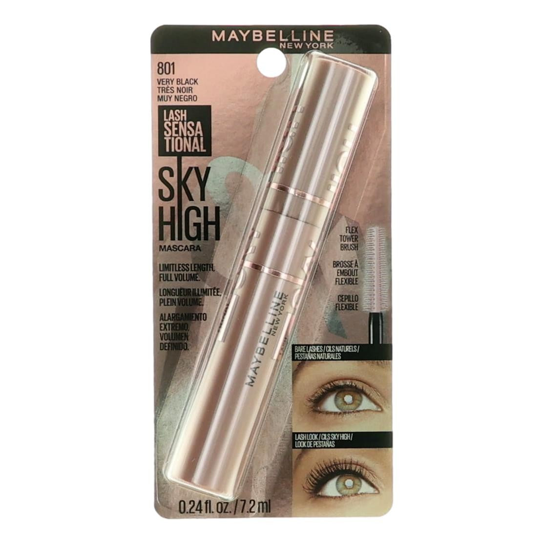 Maybelline Lash Sensational Sky High 0.24oz Mascara - 801 Very Black - Pertinacia Perfume