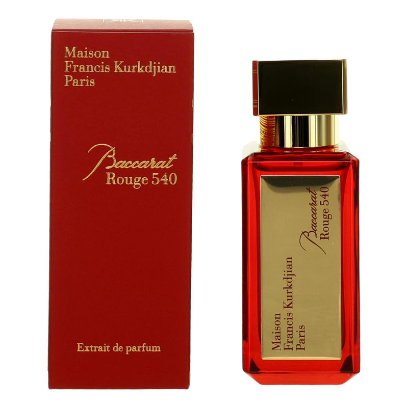Maison Francis Kurkdjian Baccarat Rouge 540 1.2oz Extrait De Parfum spray for unisex, sleek glass bottle with elegant branding.
