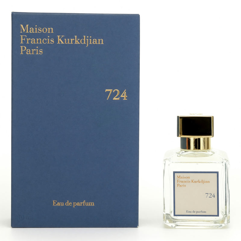 Maison Francis Kurkdjian 724 women’s 2.4 oz Eau de Parfum spray, elegant bottle with clear glass and silver cap.