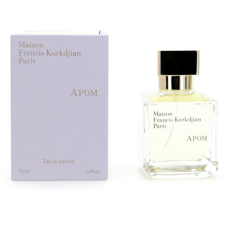 Maison Francis Kurkdjian Apom women’s 2.4 oz Eau de Parfum spray, elegant glass bottle with a sleek design.