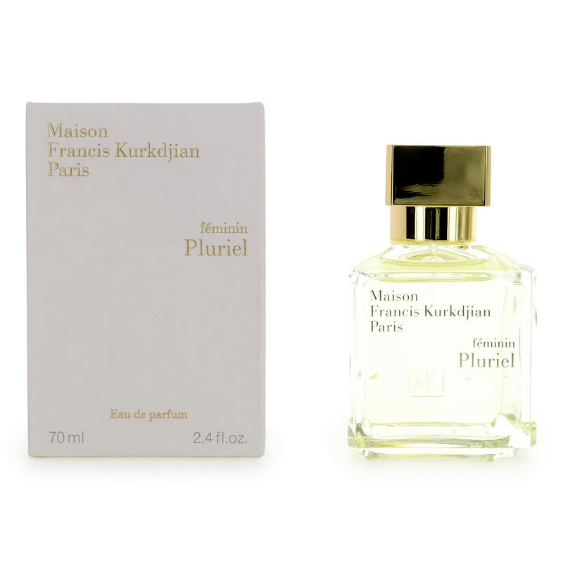 Maison Francis Kurkdjian Feminin Pluriel 2.4oz women’s EDP spray bottle with elegant packaging.