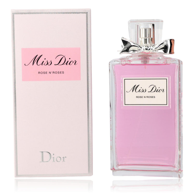 Christian Dior Miss Dior Rose N'Roses 5 oz Eau de Toilette spray bottle for women with elegant floral packaging.