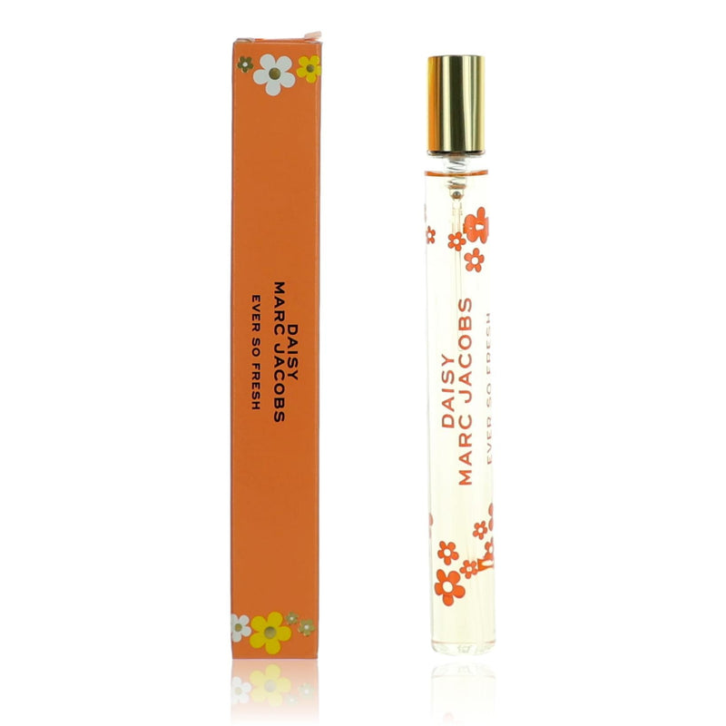 Daisy Ever So Fresh by Marc Jacobs 0.33 oz women's EDP spray bottle with floral packaging and clear cap.