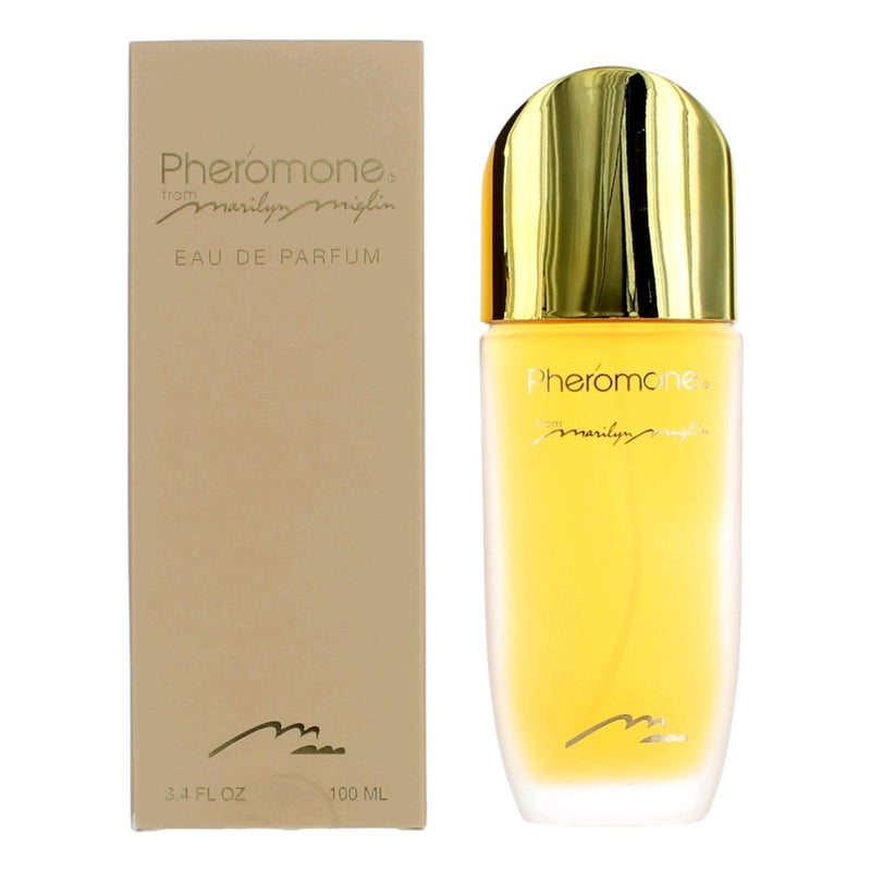 Marilyn Miglin Pheromone women’s 3.4 oz Eau de Parfum bottle with elegant packaging design.