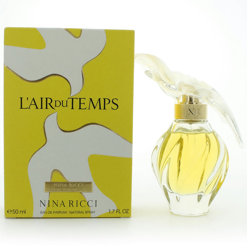 Nina Ricci L'air du Temps 1.7 oz women’s EDP spray bottle with elegant floral design.
