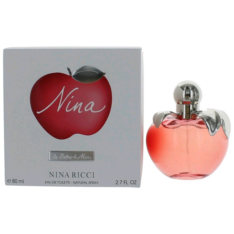Nina by Nina Ricci 2.7 oz women's EDT spray bottle with a sleek design and elegant packaging.