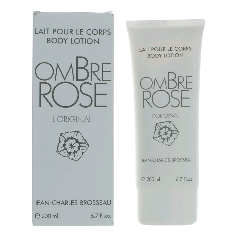Jean-Charles Brosseau Ombre Rose 6.7 oz body lotion bottle, elegant packaging for women's floral-scented moisturizer