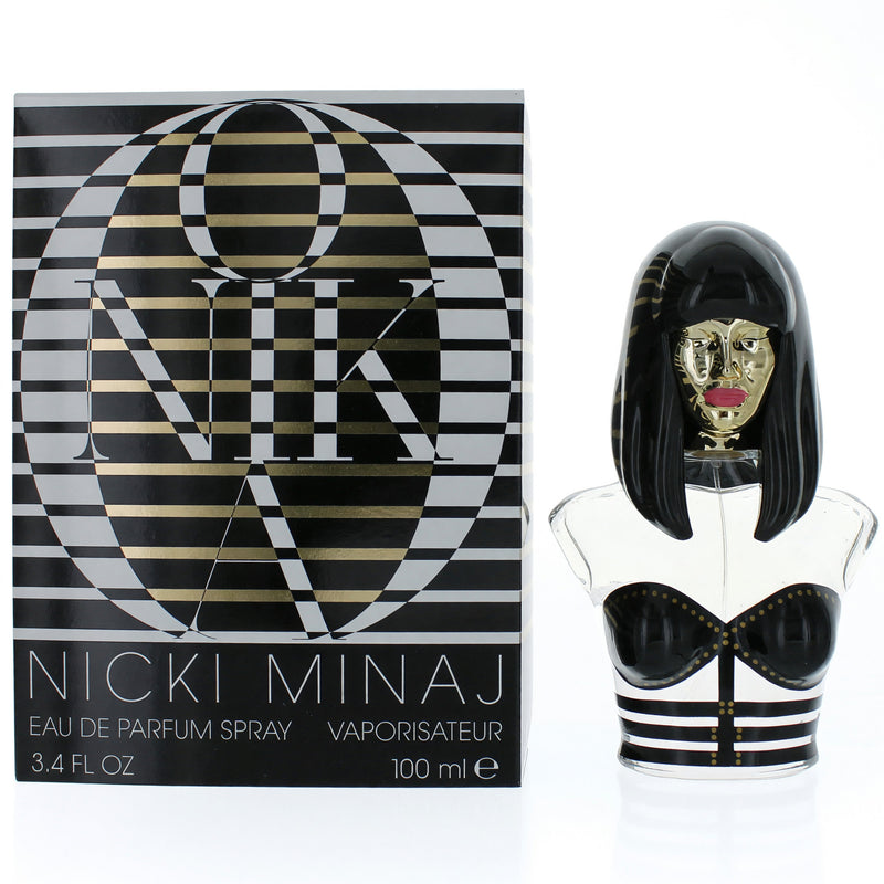 Onika by Nicki Minaj 3.4 oz women's EDP spray bottle with sleek design and vibrant packaging.