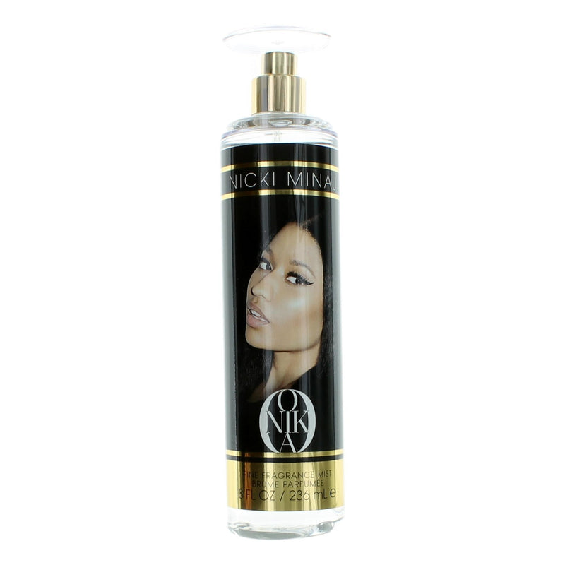 Onika by Nicki Minaj 8 oz women’s body mist bottle with a sleek design and colorful label, perfect for everyday fragrance.