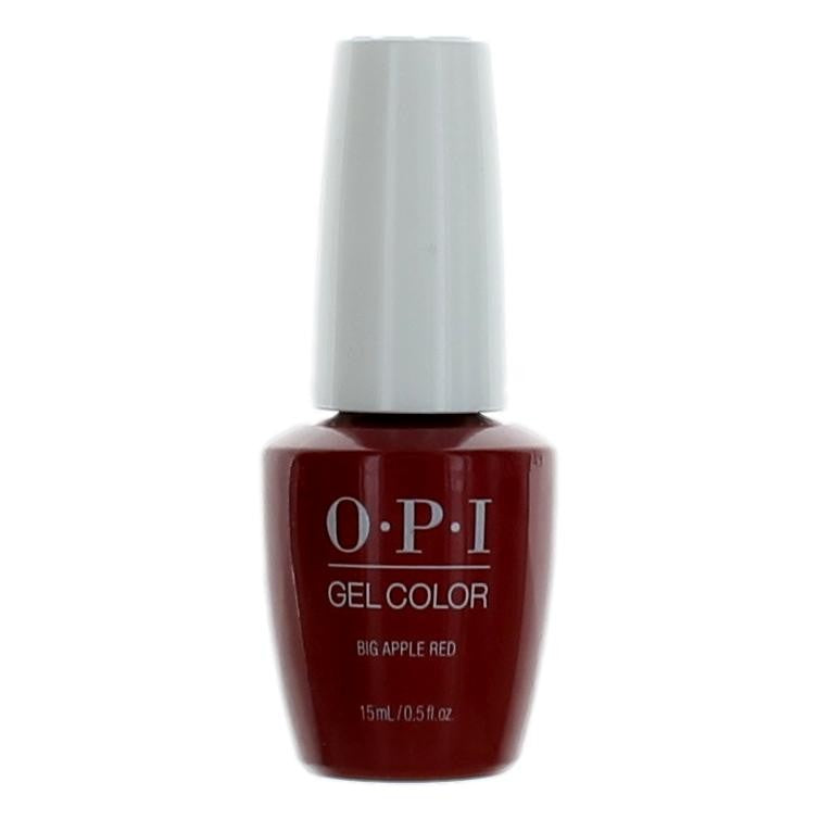 OPI Gel Nail Polish in Big Apple Red, 0.5 oz, vibrant red gel color with a smooth, glossy finish on a nail display.