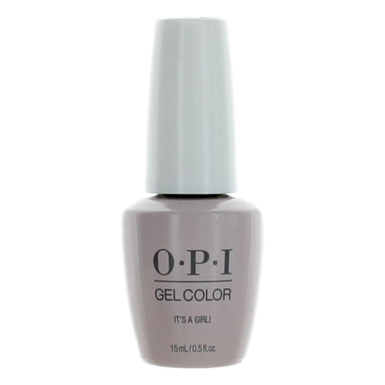 OPI Gel Nail Polish in It's A Girl shade, 0.5 oz, showcasing a vibrant pink gel color on a nail polish bottle.
