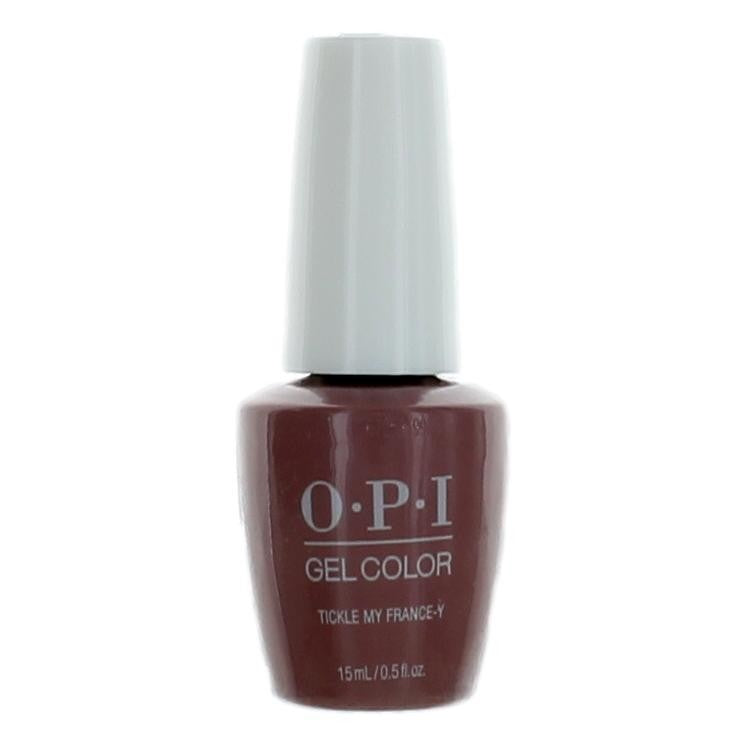 OPI Gel Nail Polish in Tickle My France-y, 0.5 oz, showing the vibrant gel color in a sleek bottle.