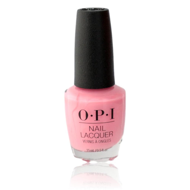 OPI Nail Lacquer in It’s A Girl! 0.5 oz bottle, showing the bright pink nail polish color with a glossy finish.
