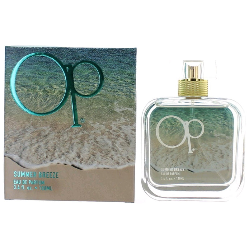 Ocean Pacific Summer Breeze women’s 3.4 oz EDP spray bottle with floral and fresh scent, shown in a sleek glass container.