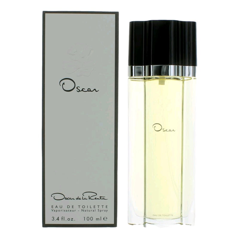 Oscar by Oscar De La Renta 3.3 oz women's EDT spray bottle with elegant packaging and sleek design.