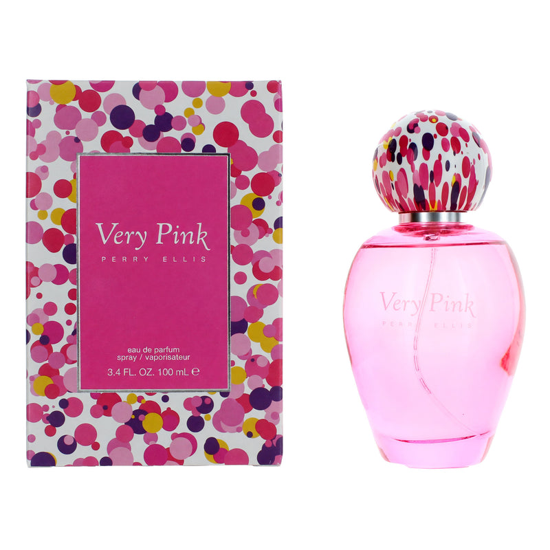 Perry Ellis Very Pink women’s 3.4 oz EDP spray bottle, elegant floral fragrance for women.