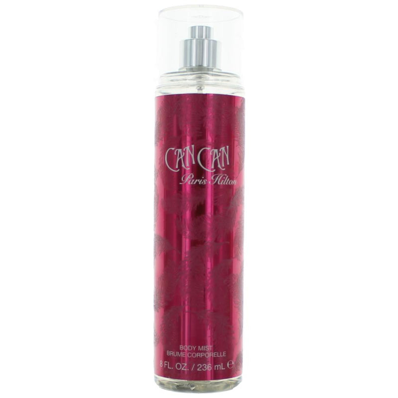 Paris Hilton Can Can 8 oz body mist for women, featuring a sleek bottle with a floral and fruity fragrance design.