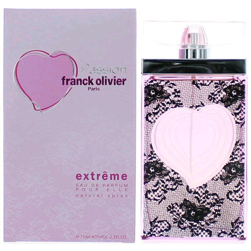 Passion Extreme by Franck Olivier 2.5 oz women's EDP spray bottle with clear cap and elegant packaging.