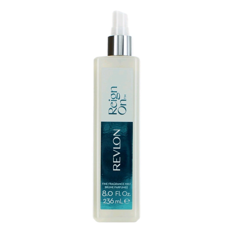 Revlon Reign On 8 oz women’s body mist bottle with floral and fruity fragrance, showcasing the physical spray bottle.