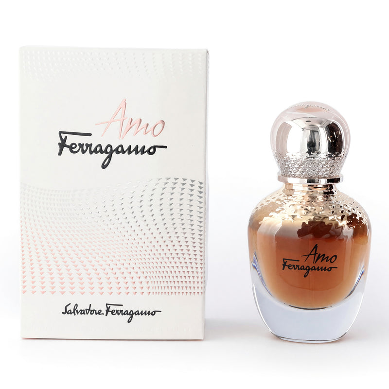 Salvatore Ferragamo Amo Ferragamo 1 oz women’s EDP spray bottle with elegant packaging and floral design.