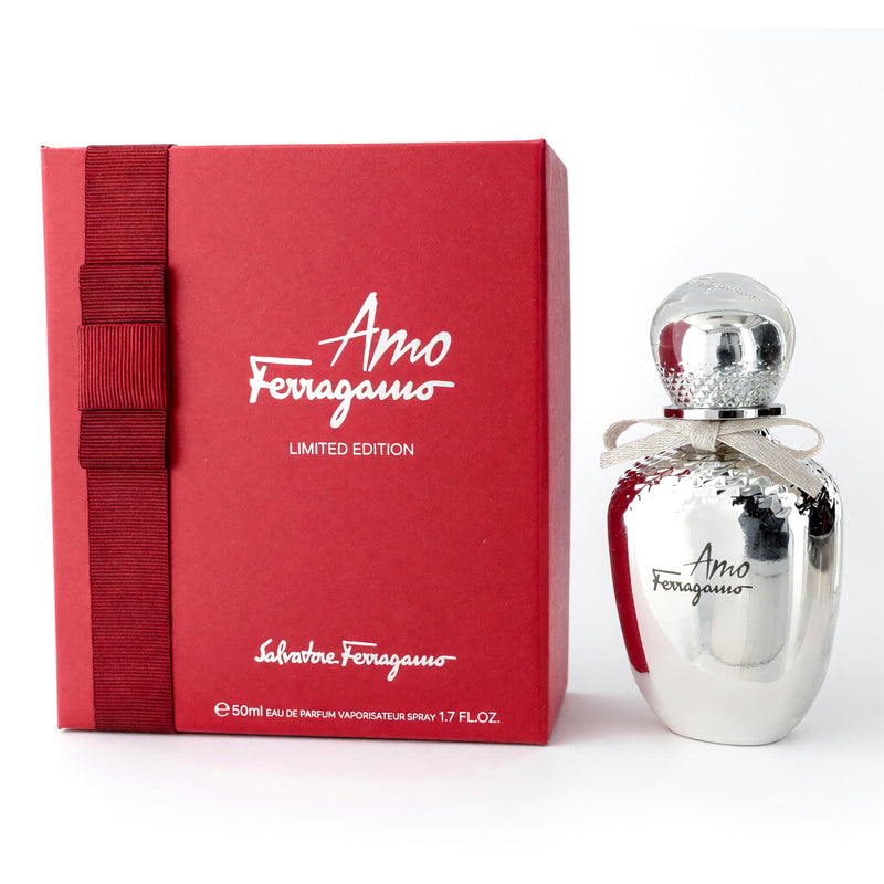 Salvatore Ferragamo Amo Ferragamo Limited Edition Red 1.7oz women’s EDP spray bottle with red packaging and elegant design
