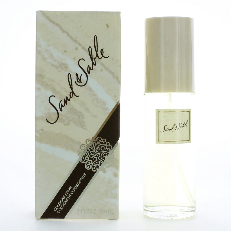 Coty Sand & Sable 2 oz women's cologne spray bottle with sleek packaging and spray nozzle.
