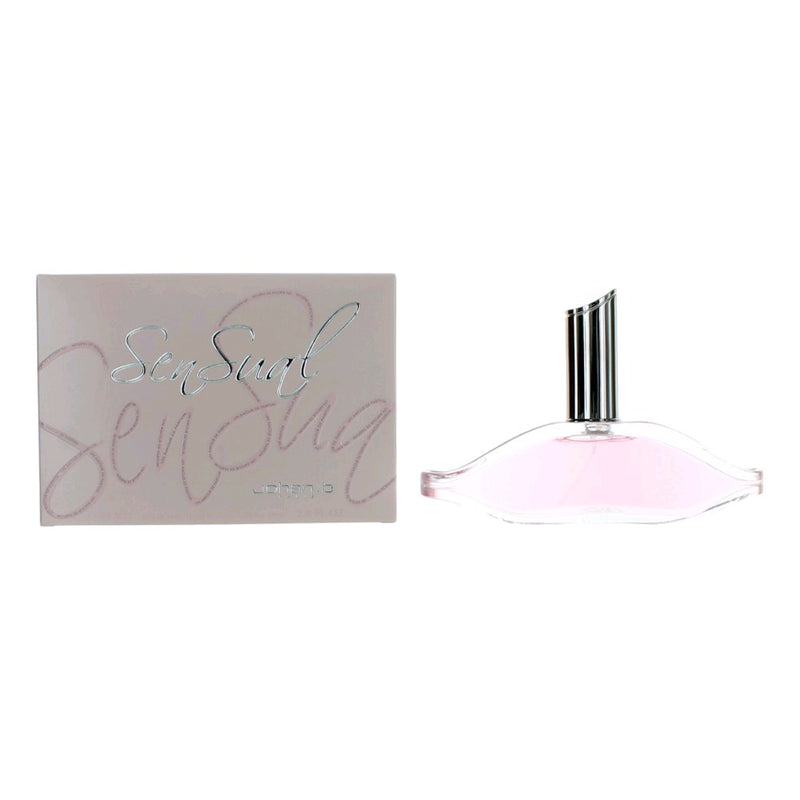 Johan.b Sensual 2.8 oz women's EDP spray bottle with elegant packaging and floral design.