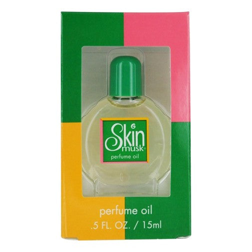 Parfums De Coeur Skin Musk perfume oil for women, 0.5 oz bottle with a sleek design, ideal for a subtle, feminine fragrance.