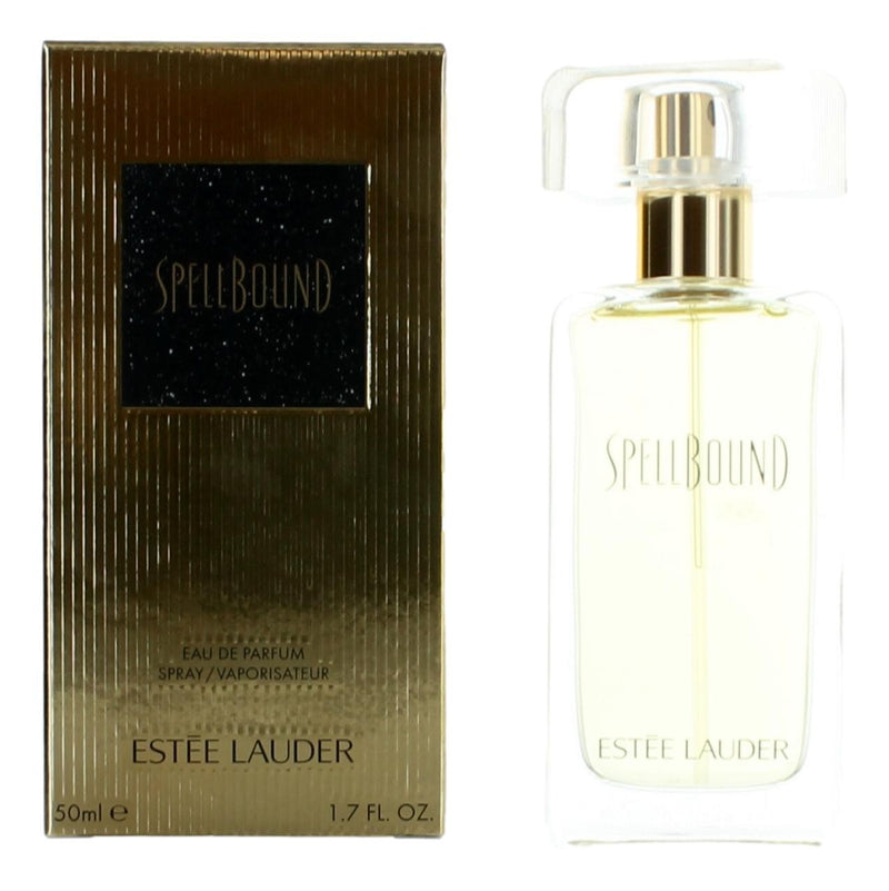 Estee Lauder Spellbound 1.7 oz women’s EDP spray bottle with elegant packaging and gold accents.