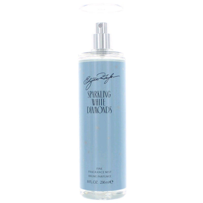 Elizabeth Taylor Sparkling White Diamonds 8oz women’s fine fragrance mist bottle with elegant design.