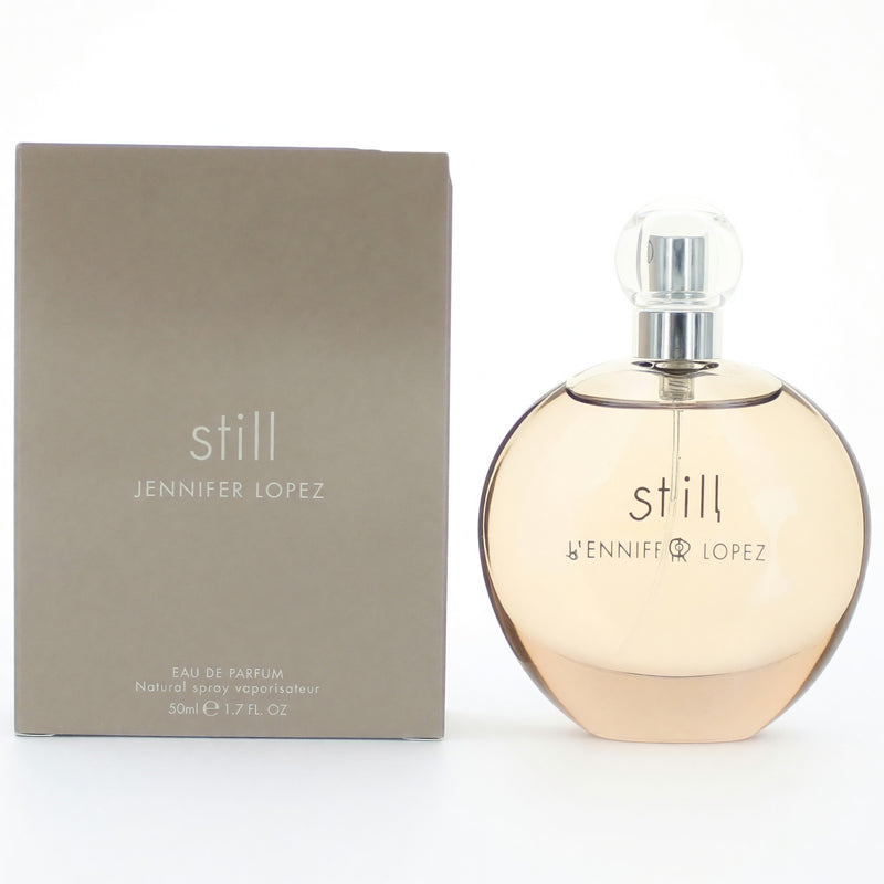 Jennifer Lopez Still 1.7 oz Eau de Parfum spray for women, elegant glass bottle with silver cap and floral accents