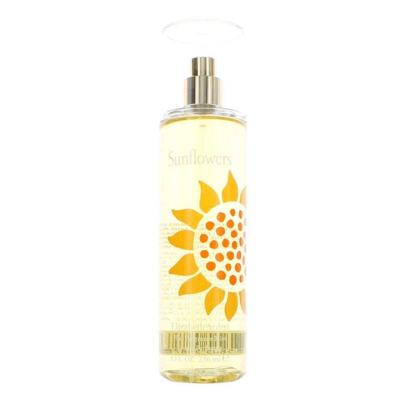 Elizabeth Arden Sunflowers 8 oz fine fragrance mist for women, featuring a floral sunflower scent in a decorative bottle.