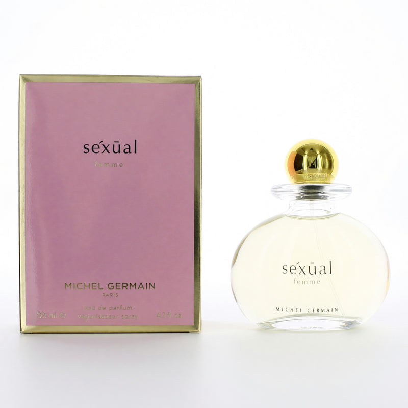 Michel Germain Sexual Femme 4.2 oz women’s EDP spray bottle with elegant packaging and floral design.