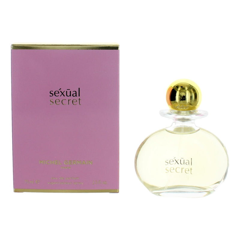 Michel Germain Sexual Secret 2.5 oz women's EDP spray bottle, elegant packaging, designed for women.