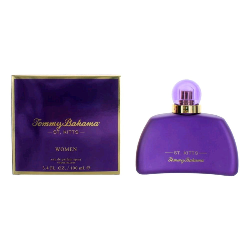 Tommy Bahama St. Kitts 3.4 oz women's EDP spray bottle with elegant packaging and perfume cap.