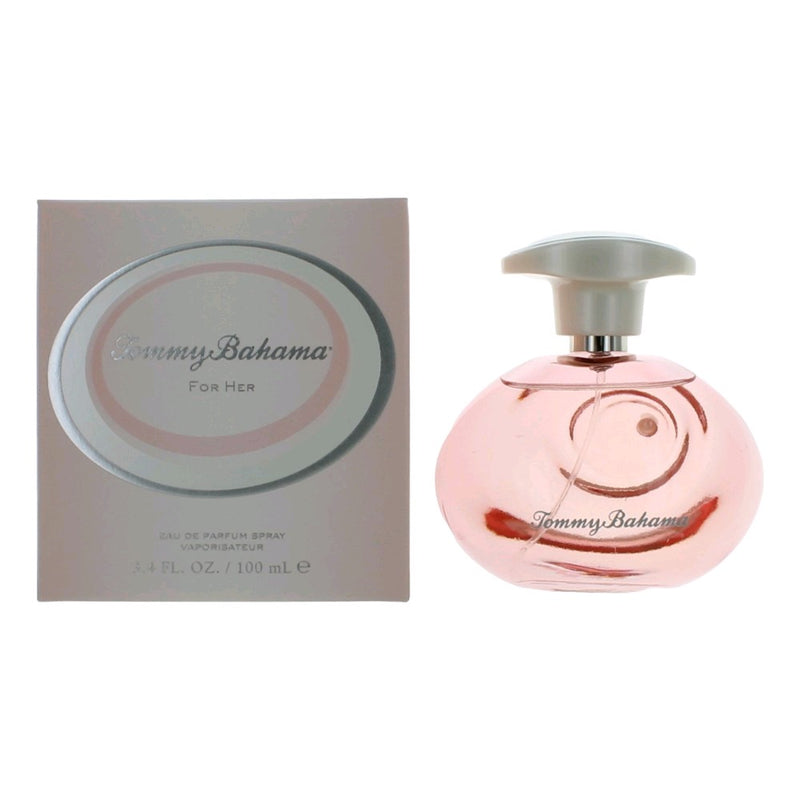 Tommy Bahama for Her 3.4 oz women's Eau de Parfum spray bottle with elegant packaging.
