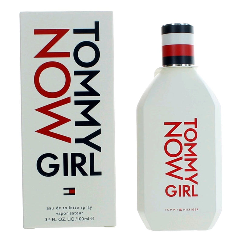 Tommy Now Girl by Tommy Hilfiger 3.4 oz EDT spray for women, with a sleek bottle and feminine fragrance design.