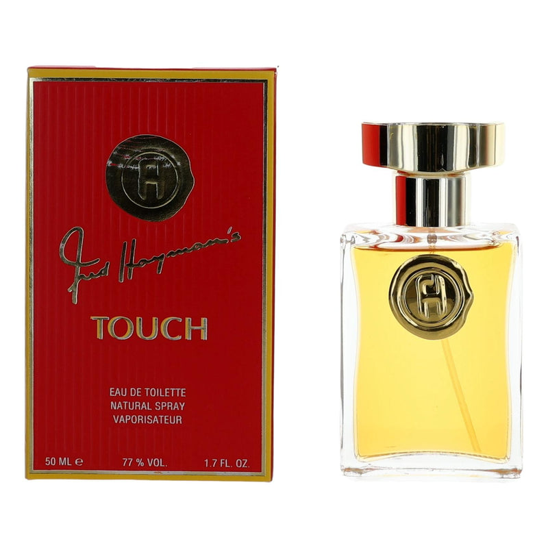 Fred Hayman Touch women’s 1.7 oz EDT spray bottle, elegant fragrance packaging for women.