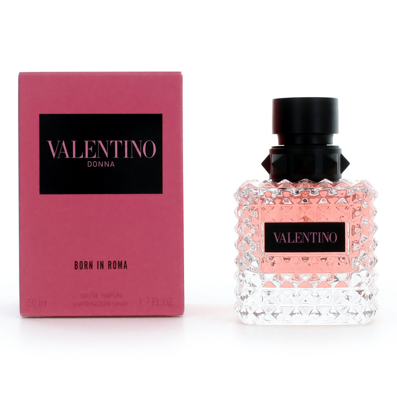 Valentino Donna Born In Roma 1.7oz EDP spray for women, pink bottle with elegant design, showcasing the fragrance.