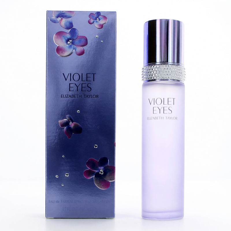 Violet Eyes by Elizabeth Taylor 3.3 oz EDP spray for women, featuring a sleek perfume bottle with violet accents.